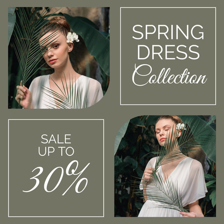 Platilla de diseño Collage with Women's Dresses Spring Sale Instagram