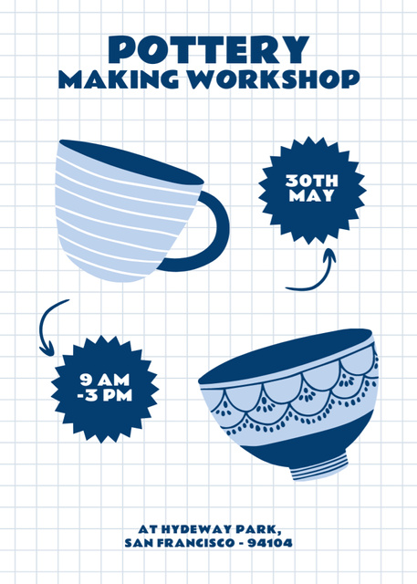 Modèle de visuel Pottery Making Workshop Announcement With Kitchenware - Flayer
