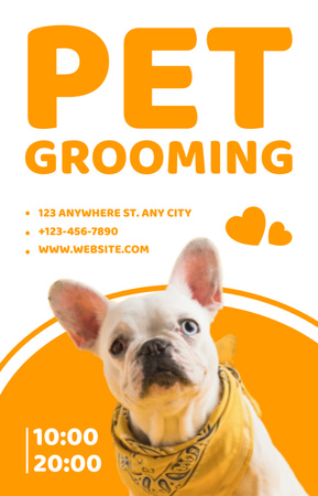 Pet Grooming Services Ad with Cute Bulldog IGTV Cover Design Template