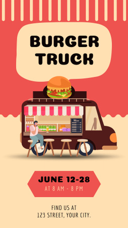 Burger Truck Ad Instagram Story Design Template