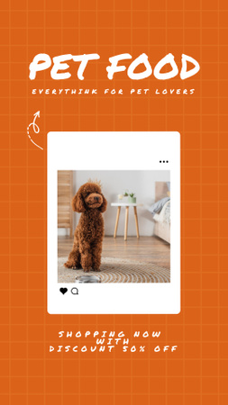 Designvorlage pet food für Instagram Story