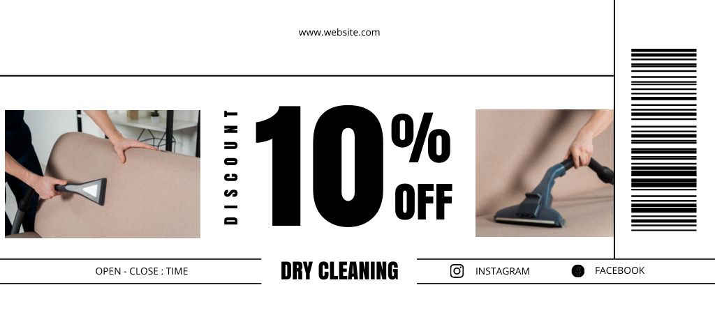 Ontwerpsjabloon van Coupon 3.75x8.25in van Dry Cleaning Services Ad with Discount
