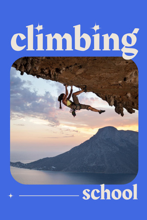 Climbing School Ad Postcard 4x6in Vertical Tasarım Şablonu