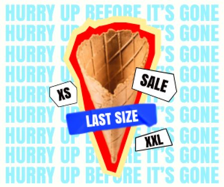 Designvorlage Funny illustration of Waffle Cone without Ice Cream für Medium Rectangle