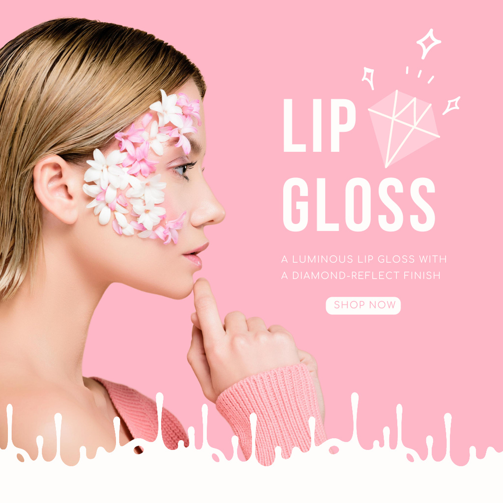 Szablon projektu Shiny Lip Gloss Advertisement Instagram