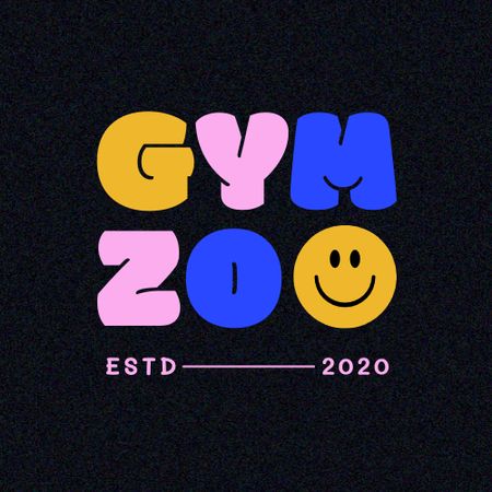 Gym Ad with Cute Emoji Face Logo Tasarım Şablonu
