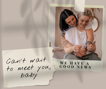 Cute LGBT Couple expecting Baby Facebook Design Template