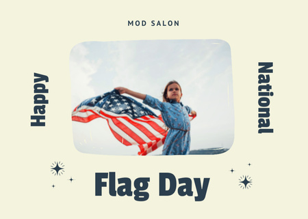 Designvorlage Flag Day Celebration Announcement für Postcard 5x7in