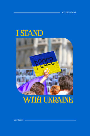 Plantilla de diseño de I stand with Ukraine Pinterest 