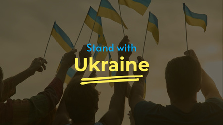 Raising Awareness of War in Ukraine And Stand With Ukrainians Youtube Thumbnail Design Template