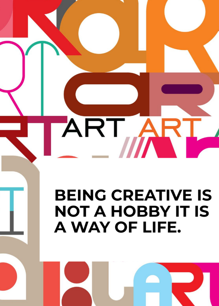 Creativity Quote on colorful Letters Flayer Modelo de Design