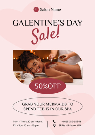 Special Massage Offer on Galentine's Day Poster Design Template