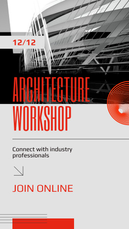Workshop de Arquitetura para Conexão de Profissionais da Indústria Instagram Video Story Modelo de Design