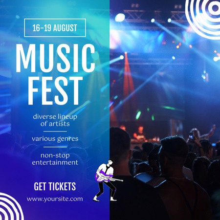 Crowd at Music Festival Animated Post Design Template