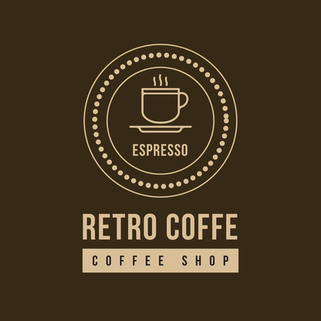 Retro Coffee Shop Emblem Logo Design Template