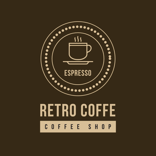 Retro Coffee Shop Emblem Logo tervezősablon