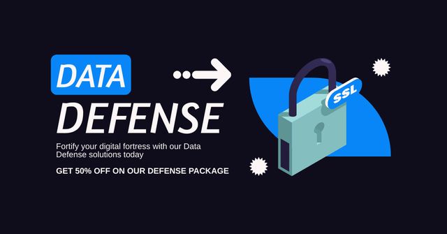 Data Security and Defence Facebook AD Šablona návrhu