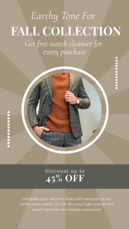 Fall Collection with Stylish Male Outfit Instagram Story Design Template