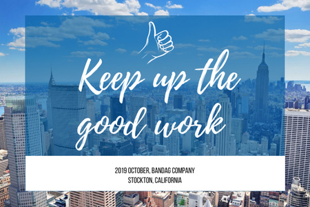 Motivational Business Quote About Work With Skyscrapers View Postcard 4x6in Design Template