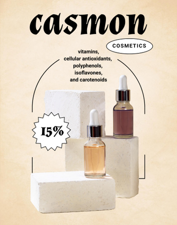 Anúncio de cuidados com a pele com frascos de soro Poster 22x28in Modelo de Design