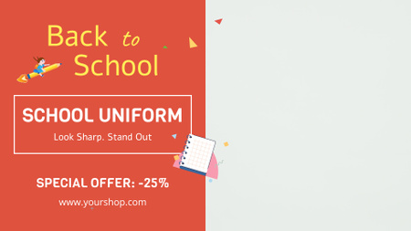 Classic School Uniform For Kids With Discount Full HD video Design Template