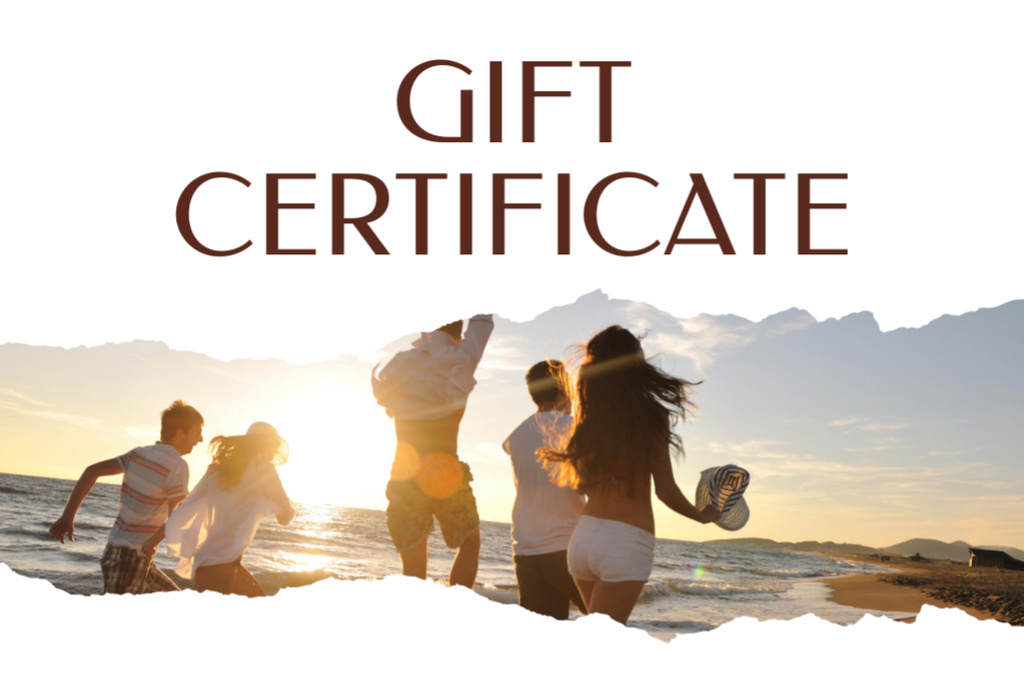 People admiring Sea View Gift Certificate Design Template