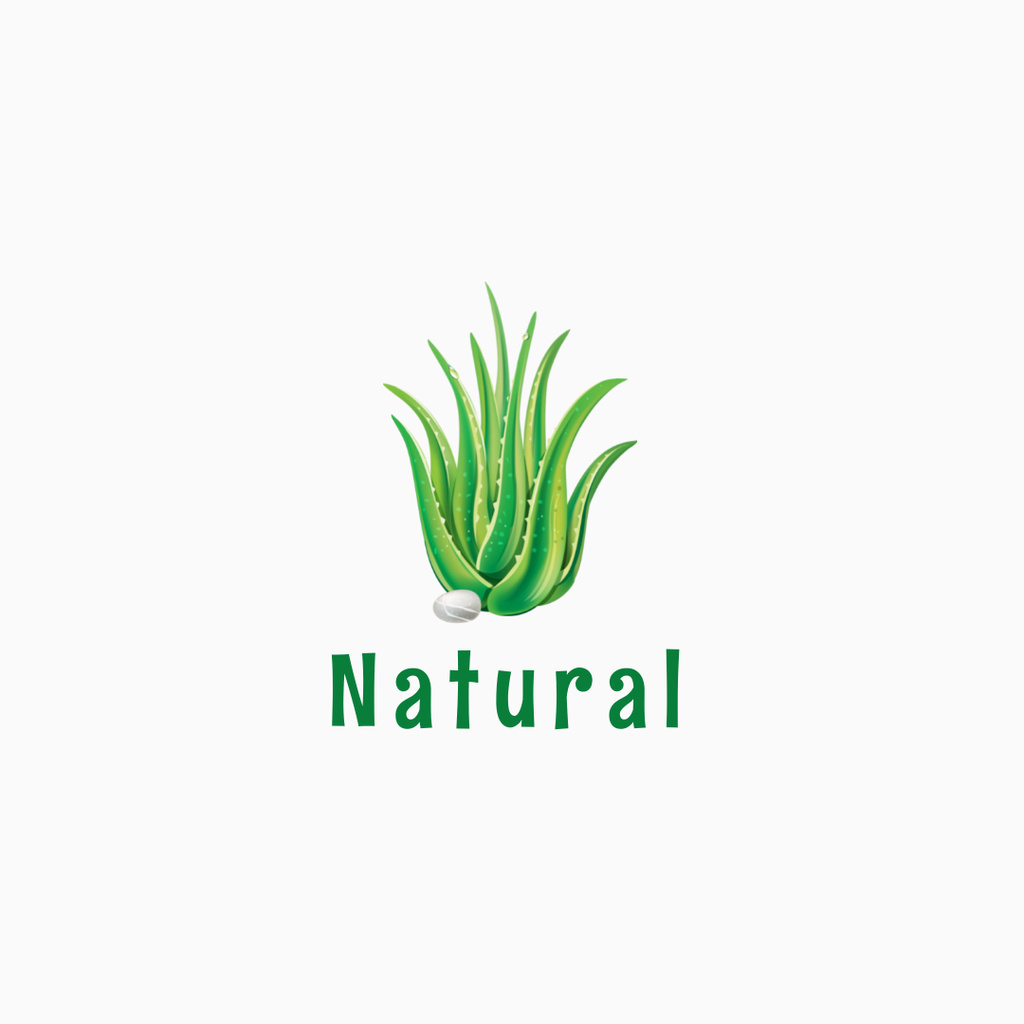 Emblem with Aloe Plant Logo 1080x1080px tervezősablon