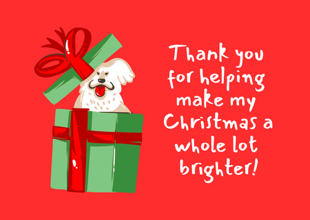Template di design Cute Christmas Greeting with Dog Card