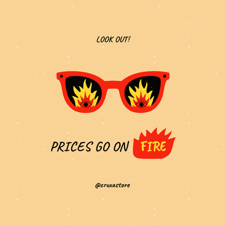 Sale Announcement with Funny Sunglasses Instagram Design Template