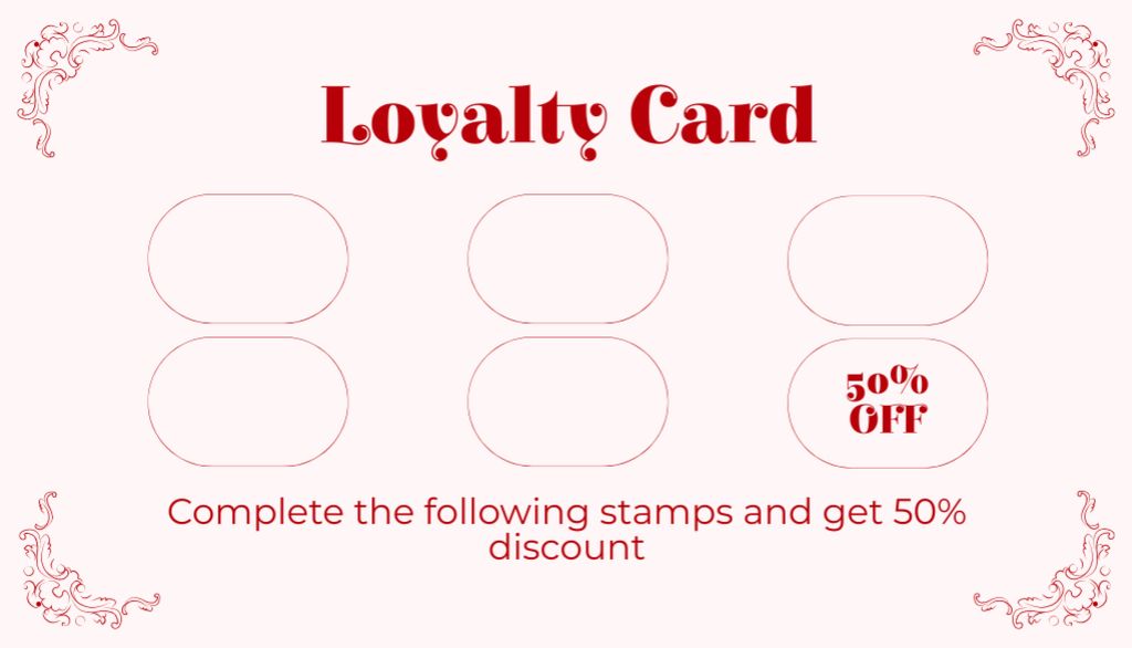 Ornate Layout of Loyalty Program Offer Business Card US Design Template