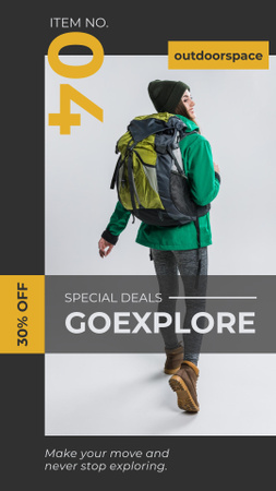 Hiking Backpacks for Sale Instagram Story Design Template