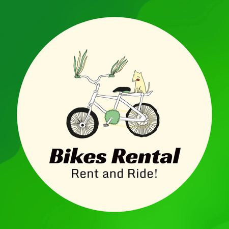 Kerékpárkölcsönző szolgáltatás fülbemászó szlogennel Animated Logo tervezősablon