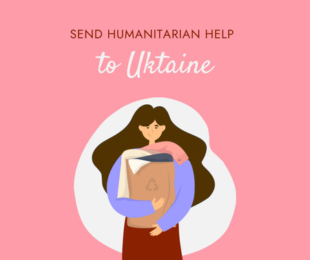 Platilla de diseño Send Humanitarian Help to Ukraine Facebook