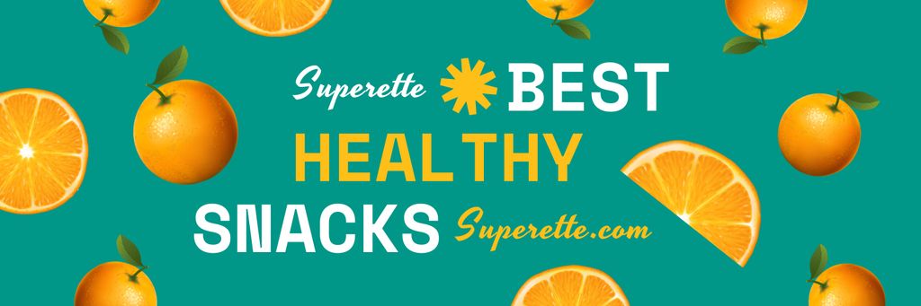 Grocery Shop Ad with Healthy Snacks Twitter Design Template