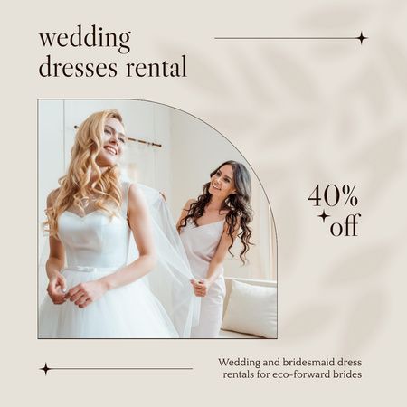 Rental wedding dresses salon Instagram Modelo de Design