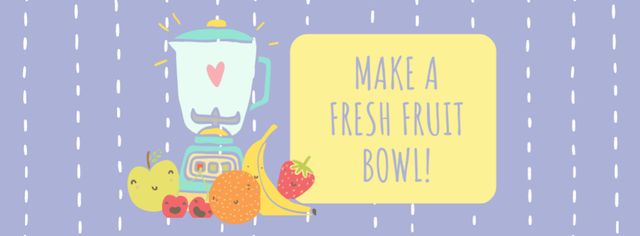 Raw Fruits with Kitchen Blender Facebook cover Πρότυπο σχεδίασης