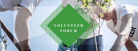 Volunteers plant a Tree Facebook cover Design Template