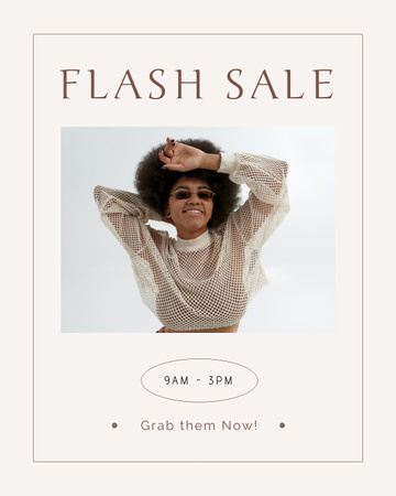 Template di design Flash Fashion Sale con modello alla moda Instagram Post Vertical