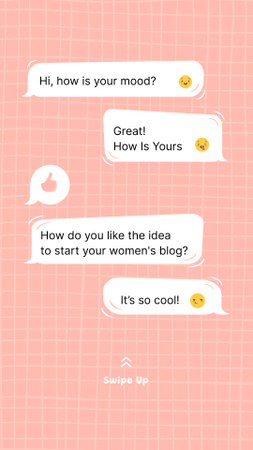 Girl Power Inspiration with Online Chatting Instagram Story Design Template
