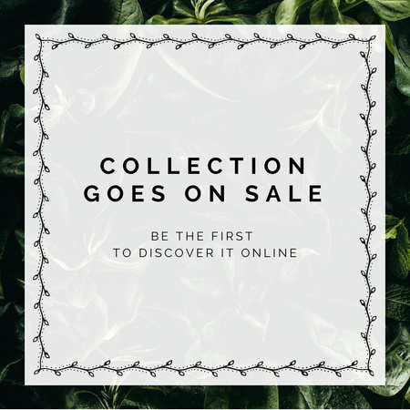 Item Collection Sale with Green Leaves Instagram tervezősablon