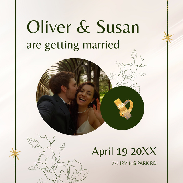 Plantilla de diseño de Wedding Ceremony Event Announcement In Spring Animated Post 