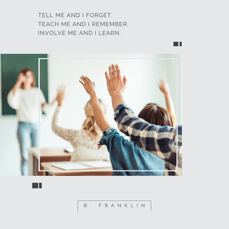 Education Program Students in Classroom Instagram Design Template