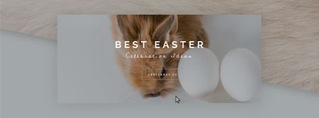 Cute bunny with Easter eggs Facebook Video cover tervezősablon