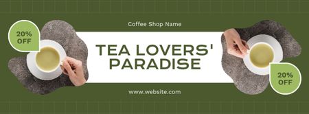 Template di design Incredibile tè verde a prezzo scontato Facebook cover