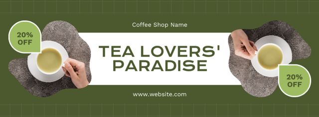 Incredible Green Tea At Discounted Price Facebook cover – шаблон для дизайну