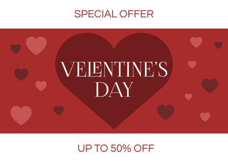 Ontwerpsjabloon van Card van Offer Special Discounts on Valentine's Day Items