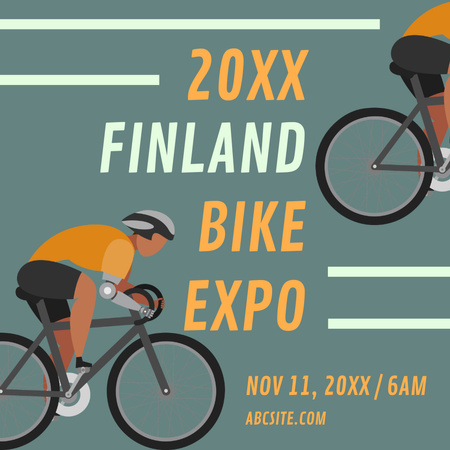 Modern Athletic Bikes Expo Instagram AD Design Template