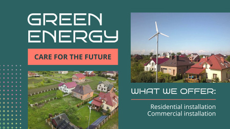Energia verde para propriedades residenciais e comerciais Full HD video Modelo de Design