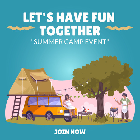 Camping Summer Event Announcement Instagram Design Template