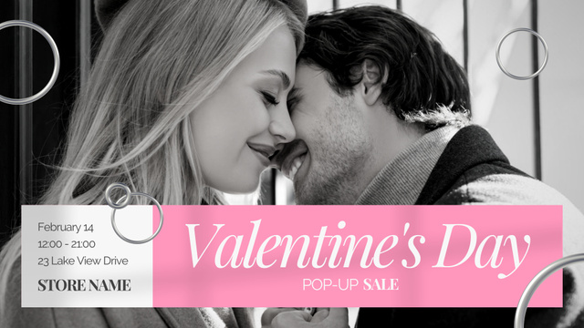 Ontwerpsjabloon van FB event cover van Wonderful February 14th Sale with Couple in Love